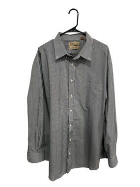 Gold Label Roundtree & Yorke 2XB Mens Black White Check Button-Up Shirt Retro